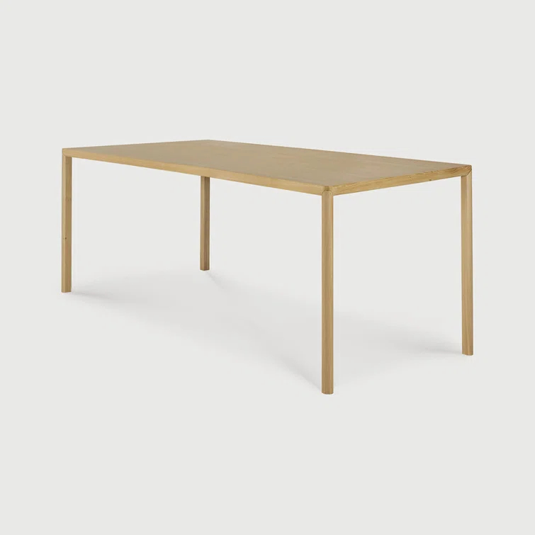 Natural Oak Rectangular Dining Table with Slender Legs