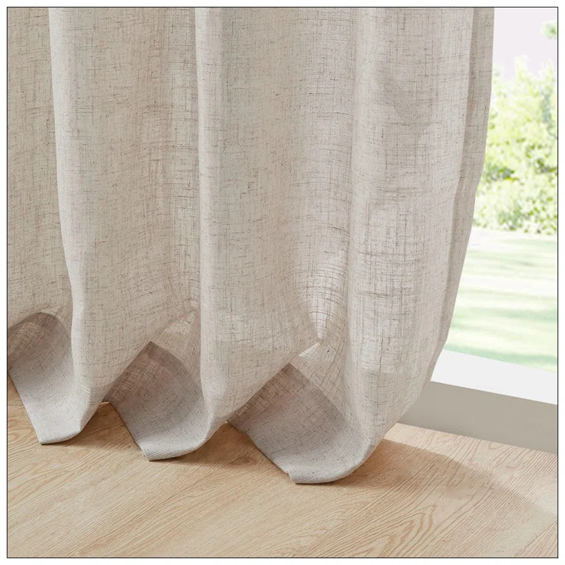 Madison Park Kyler Natural Linen Blend Light Filtering Curtain Panel Pair 52x84" (Set of 2)