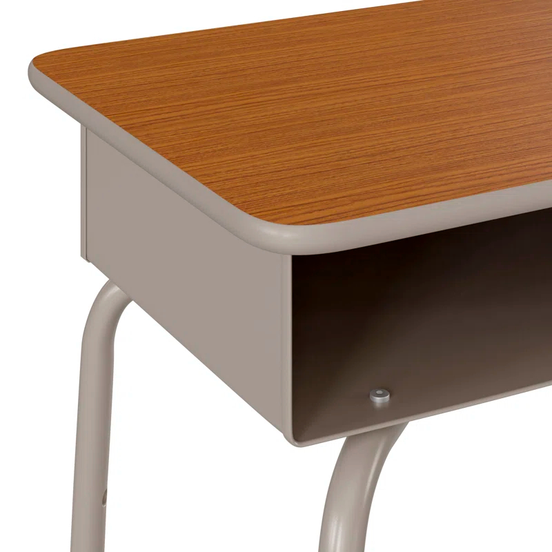 Flash Furniture Goddard Height-Adjustable Open Front Student Desk with Metal Book Box