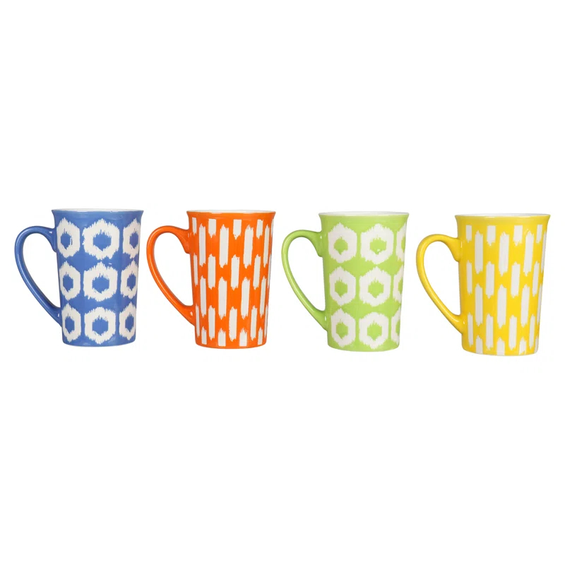 BIA Cordon Bleu BIA Cordon Bleu Set of 4 Assorted 16 oz Ikat Mugs