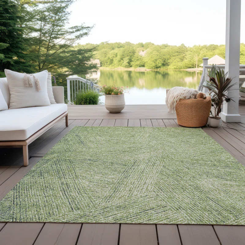 Machine Washable Indoor/Outdoor Chayden ACN991 Aloe Rug