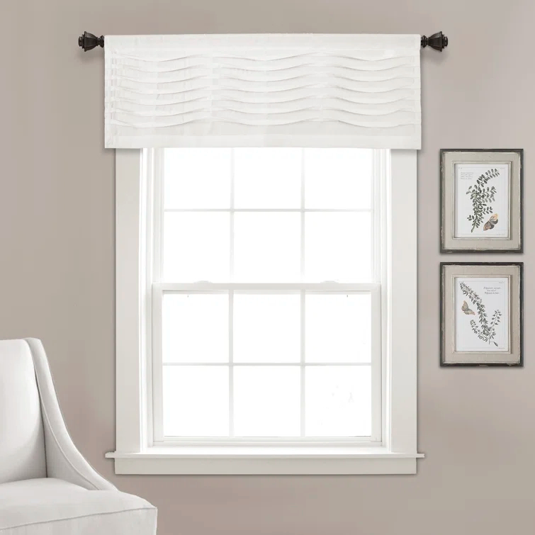 Lush Decor Tailored 52'' W Window Valance Blue,Cream,Dark Gray,Light Gray,White
