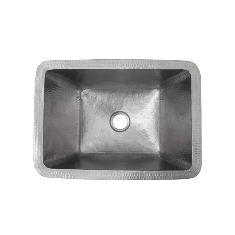 17" Rectangle Hammered Copper Bathroom Sink