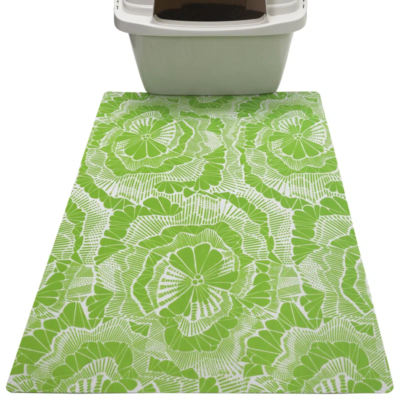 Drymate Cat Litter Mat for Litter Box, Protective & Decorative - Absorbent, Waterproof, Machine Washable