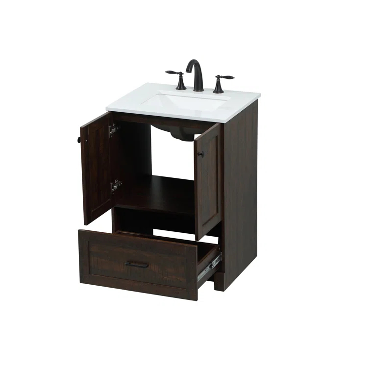 Lark Manor™ Soma 24'' Single Bathroom Vanity with Engineered Marble Top