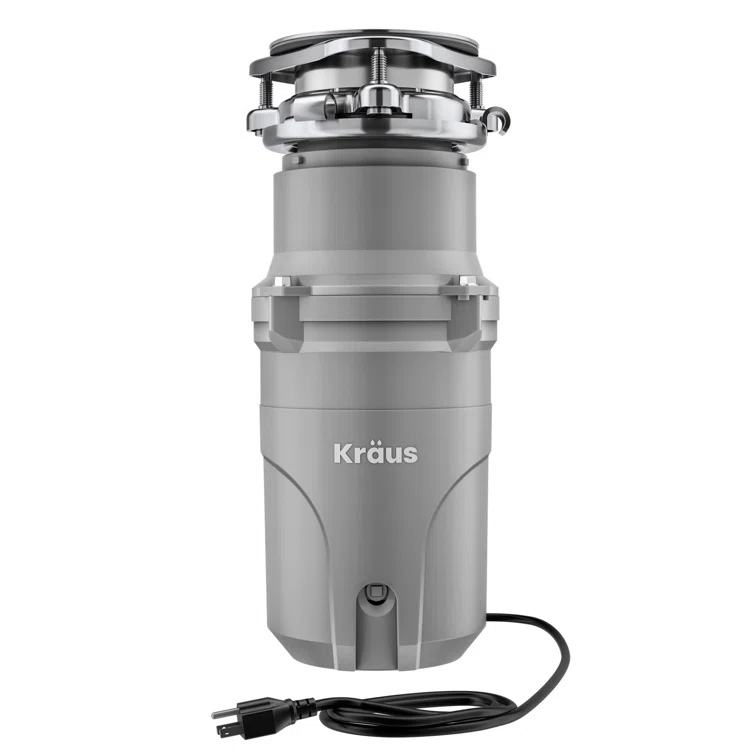 Kraus KRAUS WasteGuard Continuous Feed Motor Garbage Disposal with Power Cord and Universal Mount