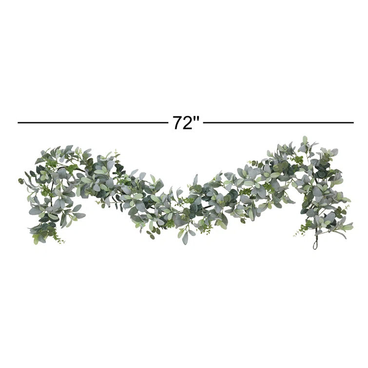 Puleo International 72'' in. Faux Lambs Ear Garland