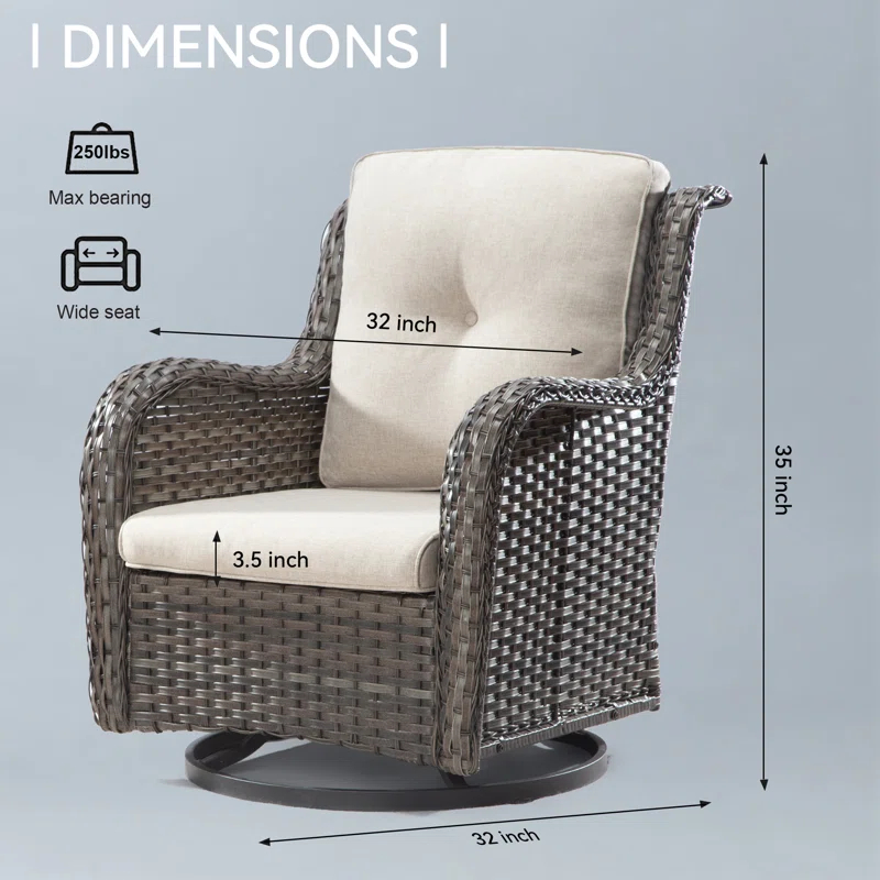 Outdoor Dining Armchair with Cushion