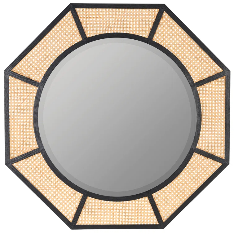 Harley Cane Octagon Wall Mirror - 35"