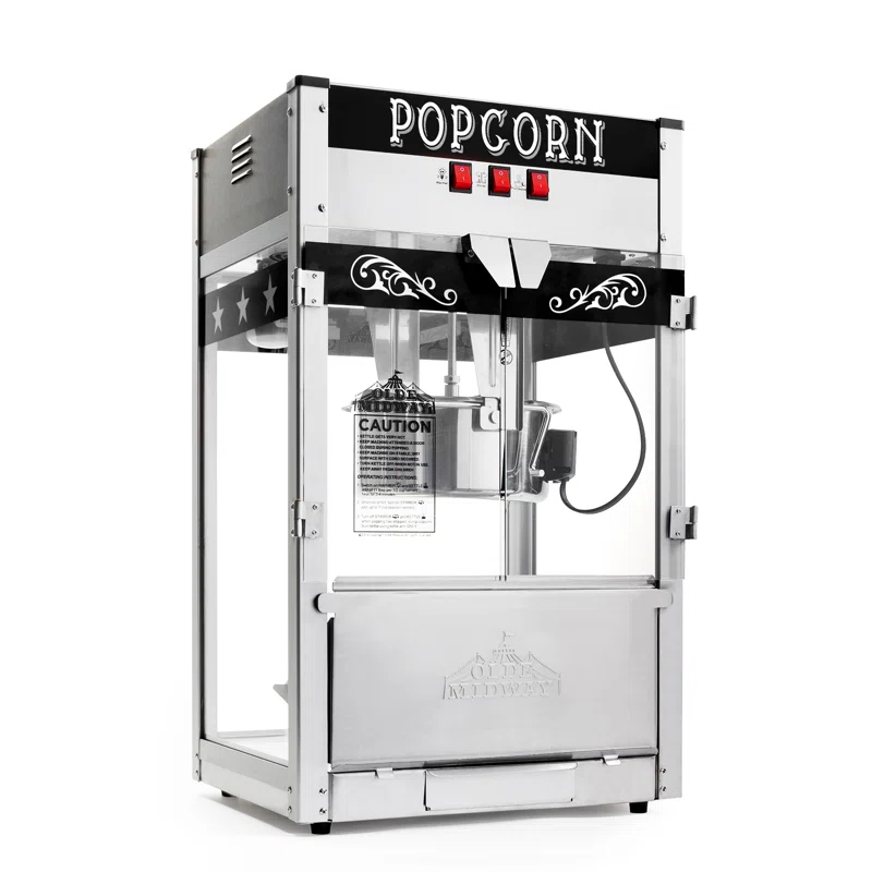 Olde Midway Olde Midway Tabletop Popcorn Machine, Popcorn Machine Stand / Cart