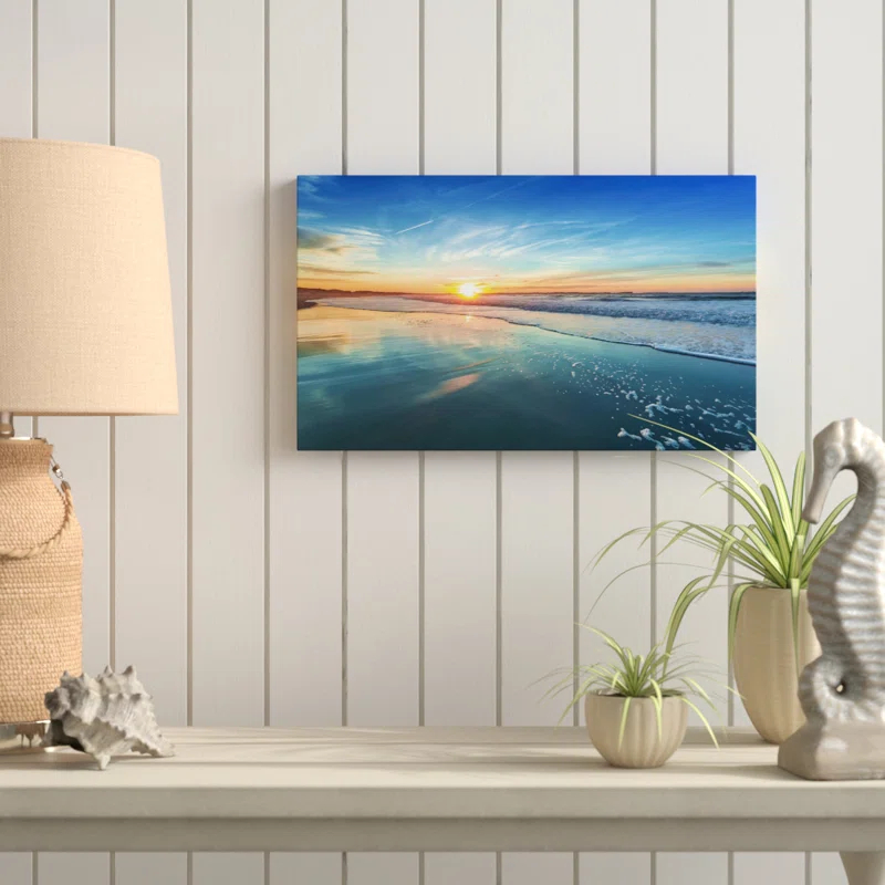 Highland Dunes Seascape " Seashore With Distant Sunset "
