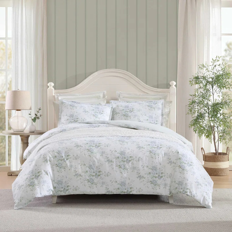 Laura Ashley Laura Ashley Arundel Cotton Reversible Grey Duvet Cover Set