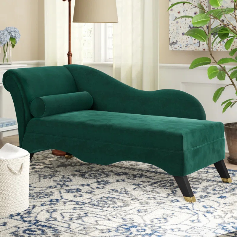 Willa Arlo™ Interiors Schumacher Velvet Chaise Lounge