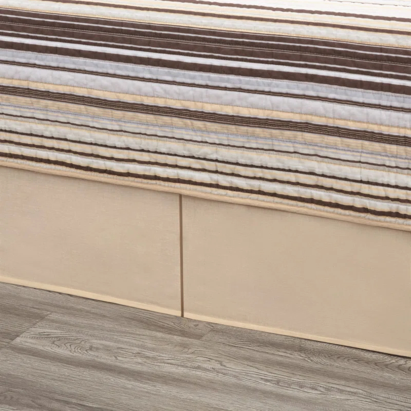 Chezmoi Collection Cotton Quilted Striped Quilt Set