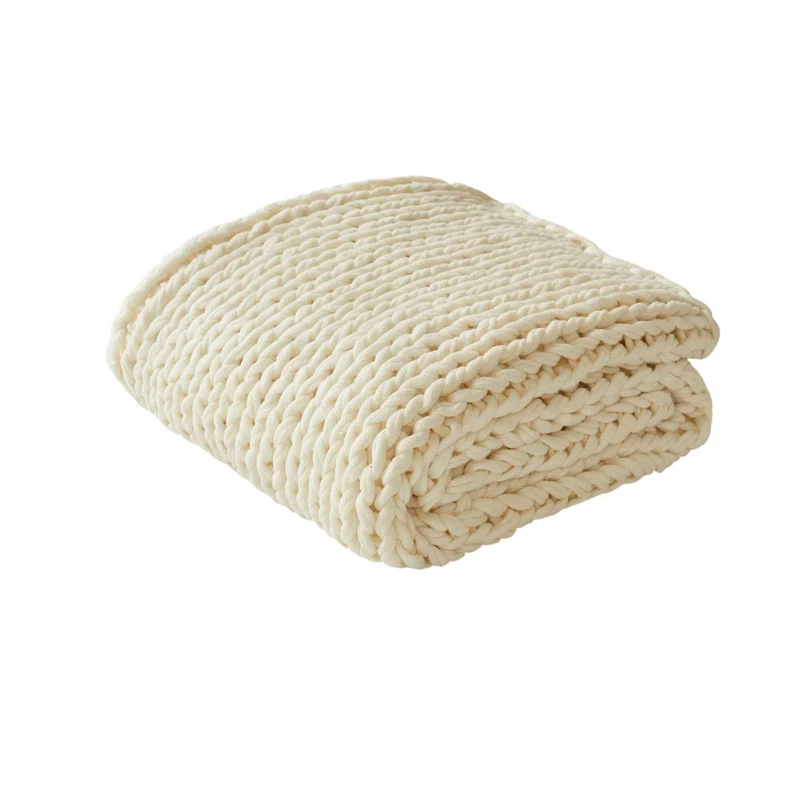 Kelly Clarkson Home Madison Hand Made Chunky Double Knit Throw Blanket