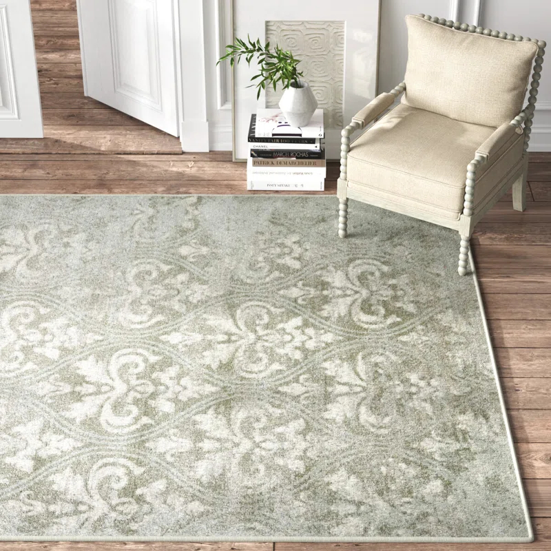 Ophelia & Co. Mccay Abtract Neutral Gray Area Rug
