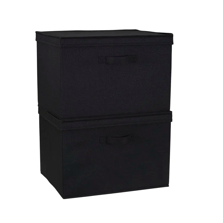 Household Essentials Household Essentials Wide Storage Box Fabric Bin (Set of 2)