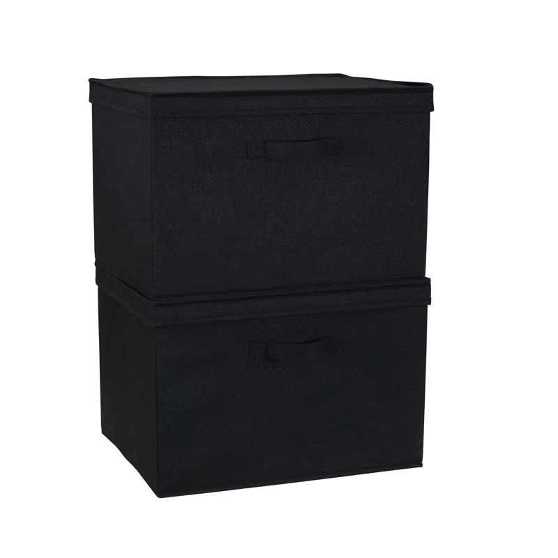 Household Essentials Household Essentials Wide Storage Box Fabric Bin (Set of 2)