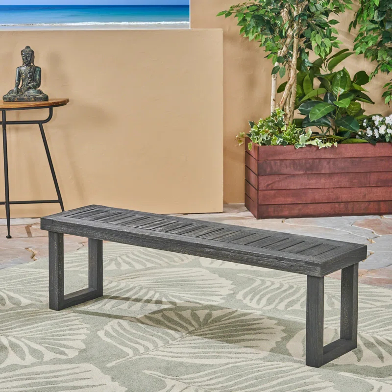 Millwood Pines Egor Acacia Wood Outdoor Bench