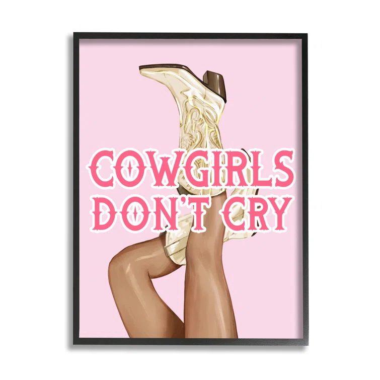 Stupell Industries " Cowgirls Don't Cry Phrase " by Ziwei Li
