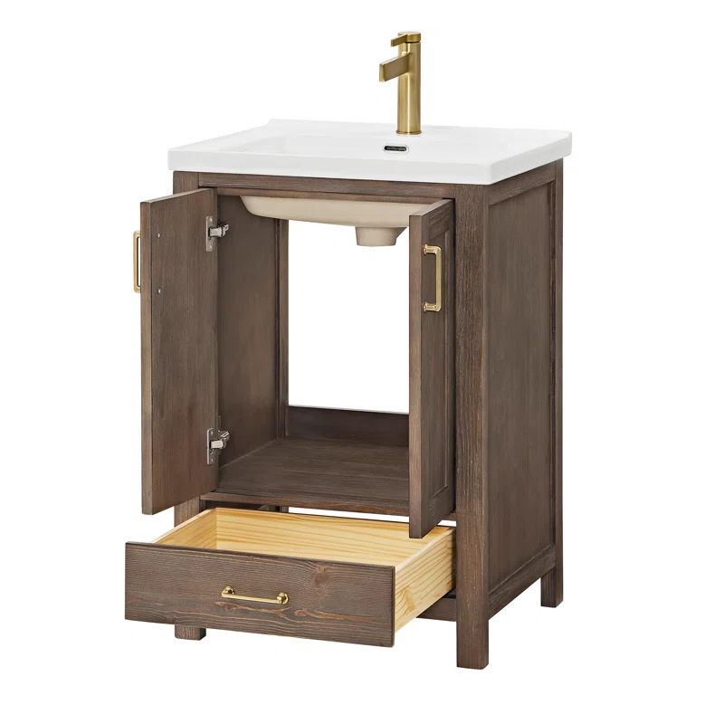 Vinnova 23.6'' Single Bathroom Vanity with Ceramic Top