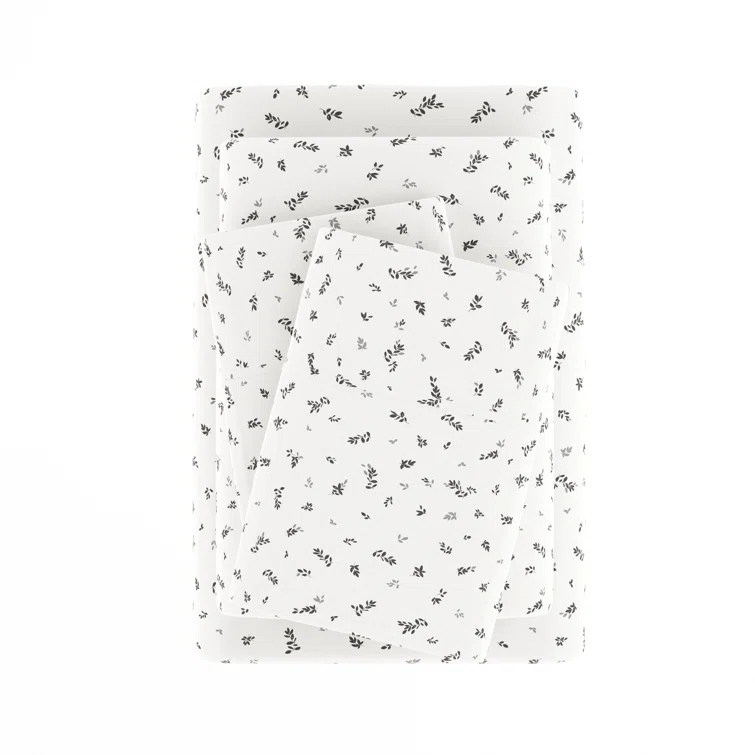 IEnjoy Home Violets Pattern Microfiber Sheet Set