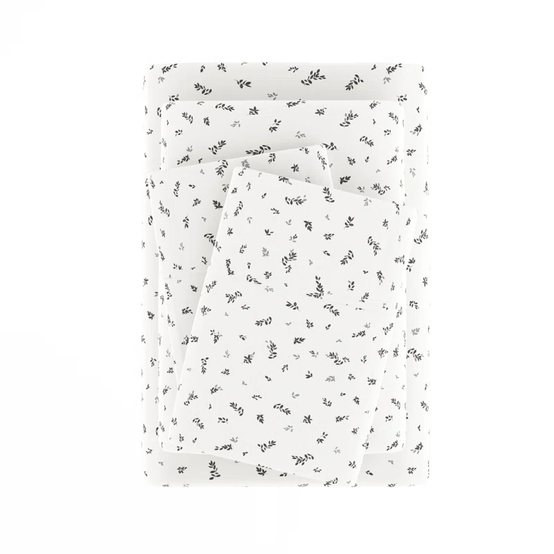 IEnjoy Home Violets Pattern Microfiber Sheet Set