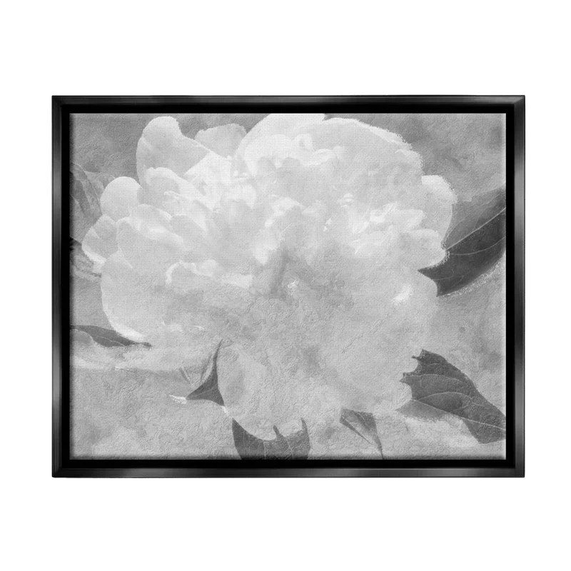 Stupell Industries " White Flower Blossom Monochrome " by Lil' Rue