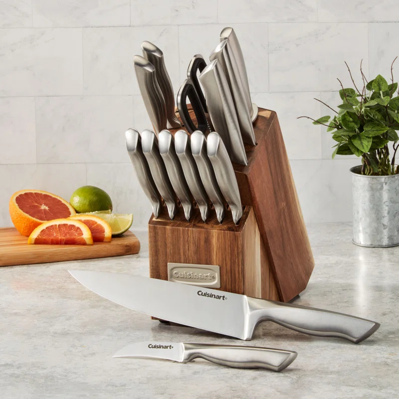 Cuisinart Cuisinart Elite Series 15 Piece Stainless Steel Block Set with Acacia Block (Set of 15)