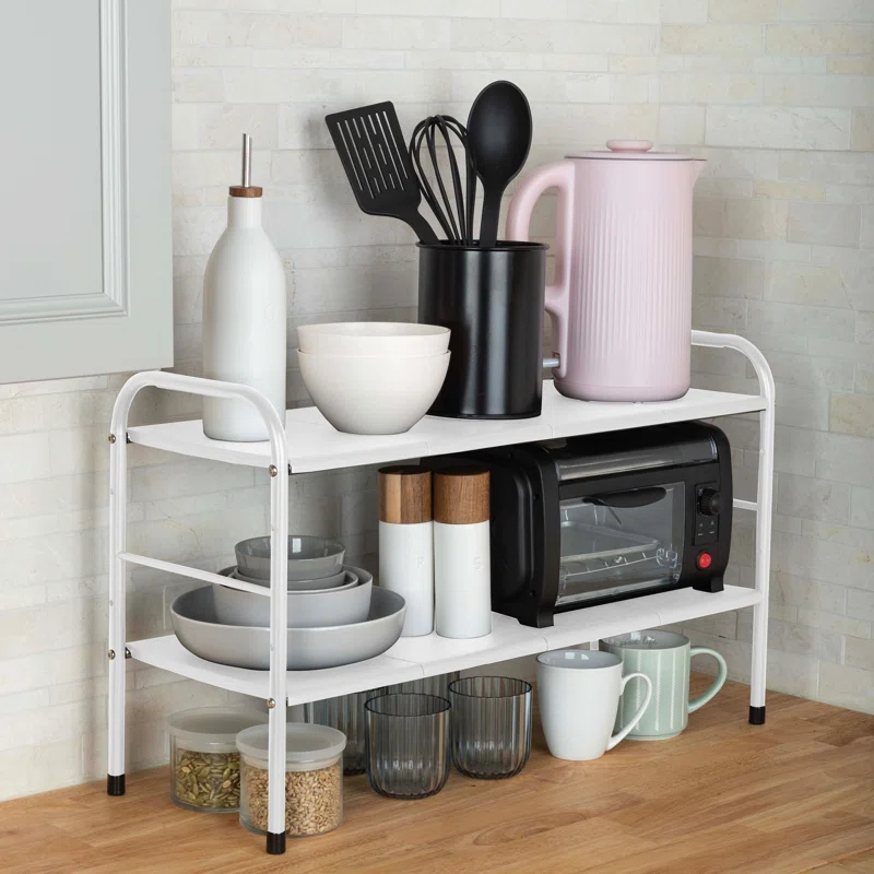 Under Sink Organizer - 2 Tier Adjustable Shelf Organizer with 8 Removable Panels - Kitchen or Bathroom Under Sink Organizers and Storage by Home-Complete