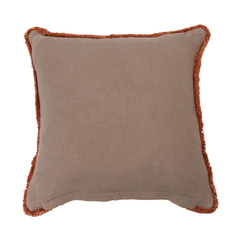 Creative Co-Op Fringed Cotton Reversible Throw Pillow