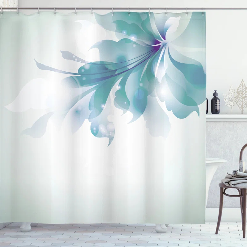 Ambesonne Floral Shower Curtain with Hooks Included