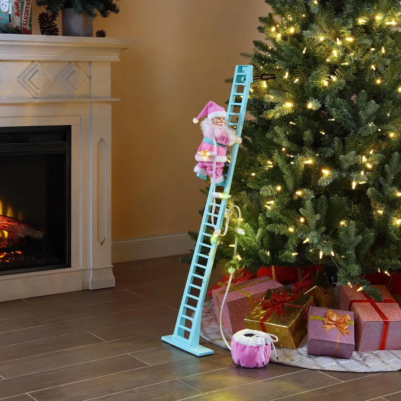 Mr. Christmas Magic of Christmas 43" Animated Pastel Super Climbing Santa