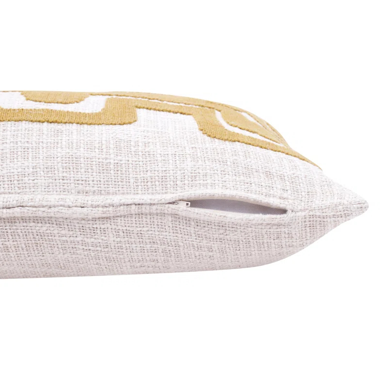 Geometric Handmade Cotton Wool Blend Decorative Throw Pillow