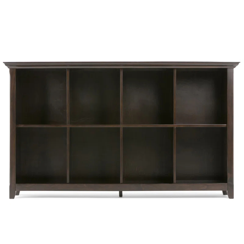 Simpli Home Amherst 57"W Solid Wood Storage Console Table with 8 Cube Storage