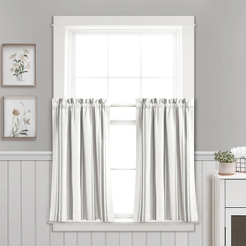 Lush Decor Striped Cotton Tailored Window Valance