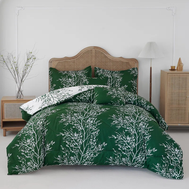 Spirit Linen 6-Piece Foliage Reversible Comforter Set