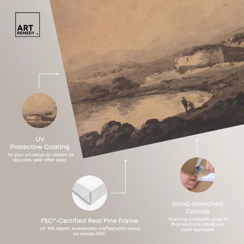 Art Remedy William Gilpin, Landscape Canvas Vintage Art Prints by Art Remedy