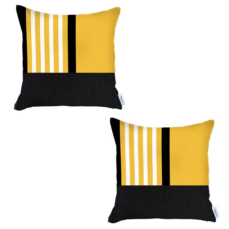 Boho-Chic Abstract Pillow Cover (Set of 2)
