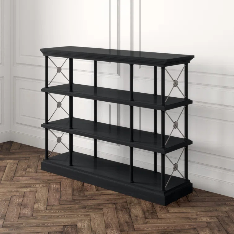 Traditional Dark Brown Wood Etagere with Adjustable Cubes