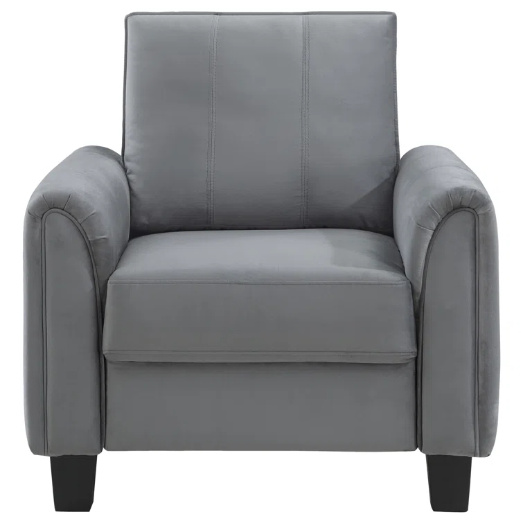 Hokku Designs Exceptional Quality - Hodierne Upholstered Rolled Arm Accent Chair Grey