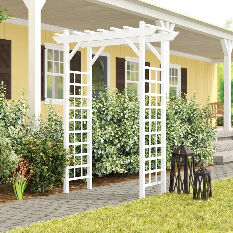 Dura-Trel Providence 28'' W x 64'' D Polyvinyl Chloride (PVC) Arbor in White