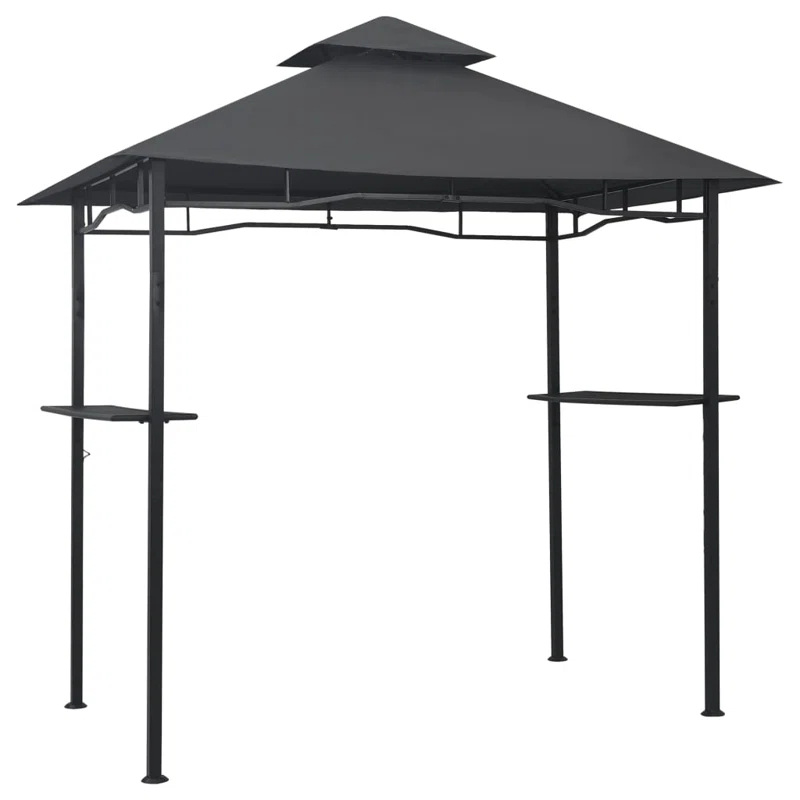 vidaXL 7.9 Ft. W x 4.9 Ft. D Anthracite Steel Party Tent Gazebo