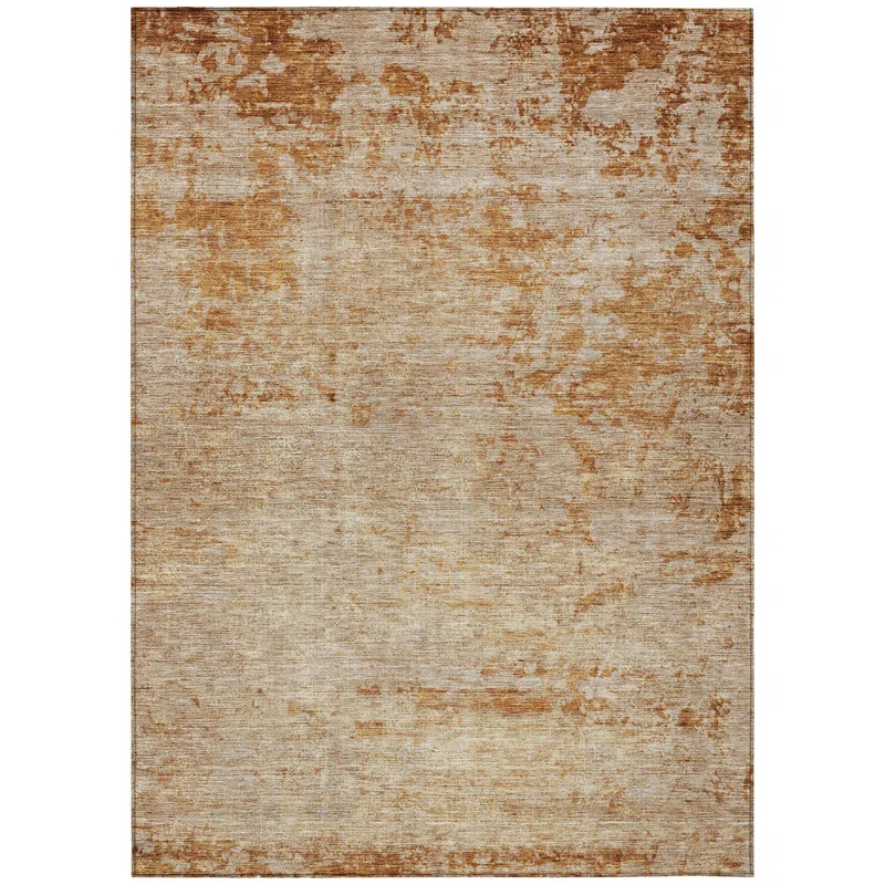 Machine Washable Indoor/Outdoor Cicel ACN1164 Copper Rug