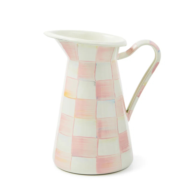 MacKenzie-Childs Rosy Check Medium Practical Pitcher