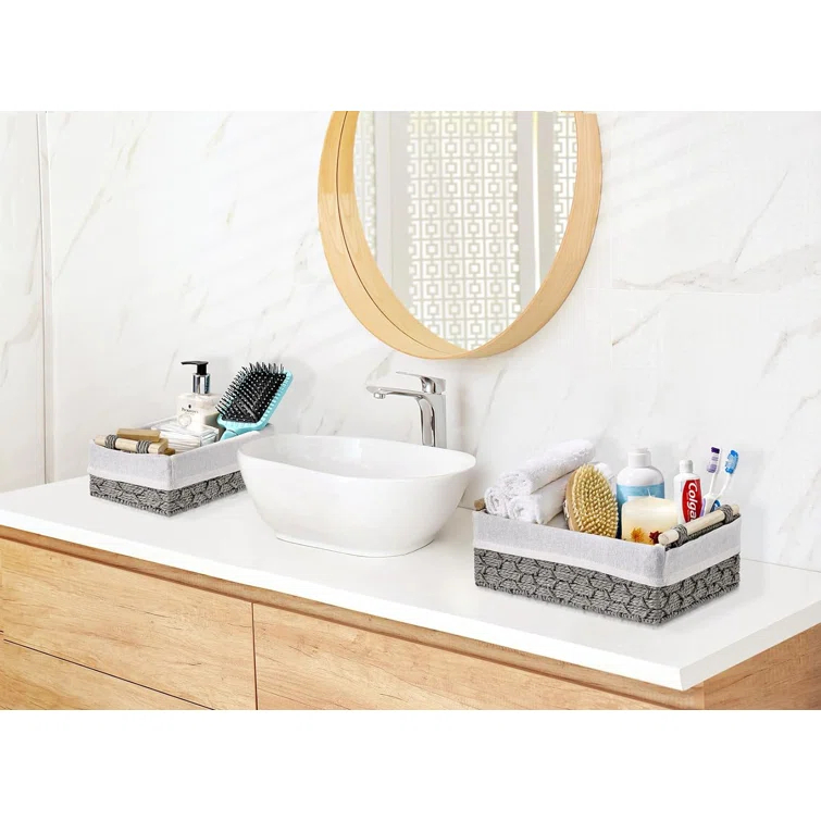 Sorbus Handmade Storage Paper Rope Baskets 2 Pack