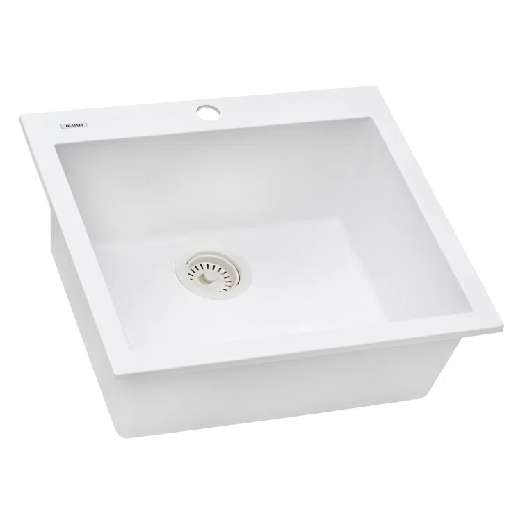 Ruvati Ruvati epiGranite Drop-in Topmount Granite Composite Kitchen Sink RVG1022WH