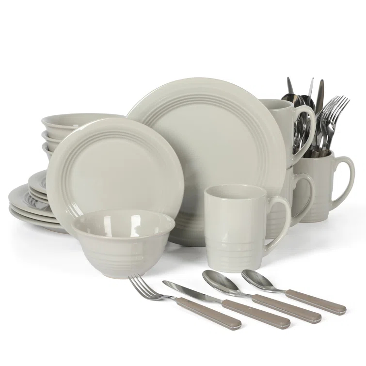 Martha Stewart Martha Stewart 32-Piece Combo Set Stoneware Dinnerware Set - Service for 4