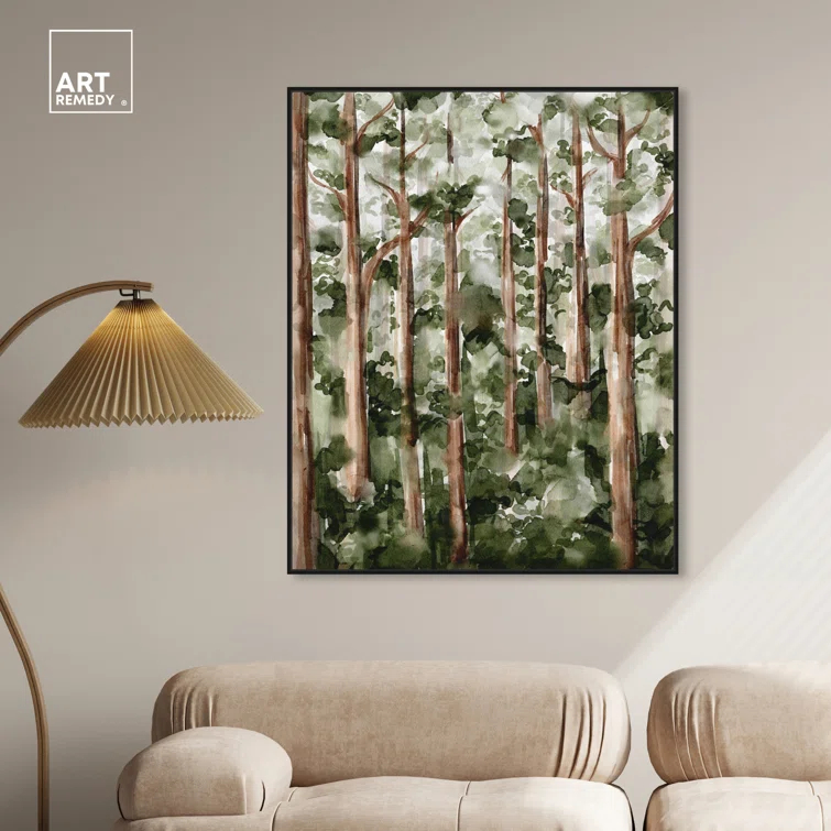 Art Remedy Art Remedy Wildy Forest Framed Landscape Watercolor Style 56937