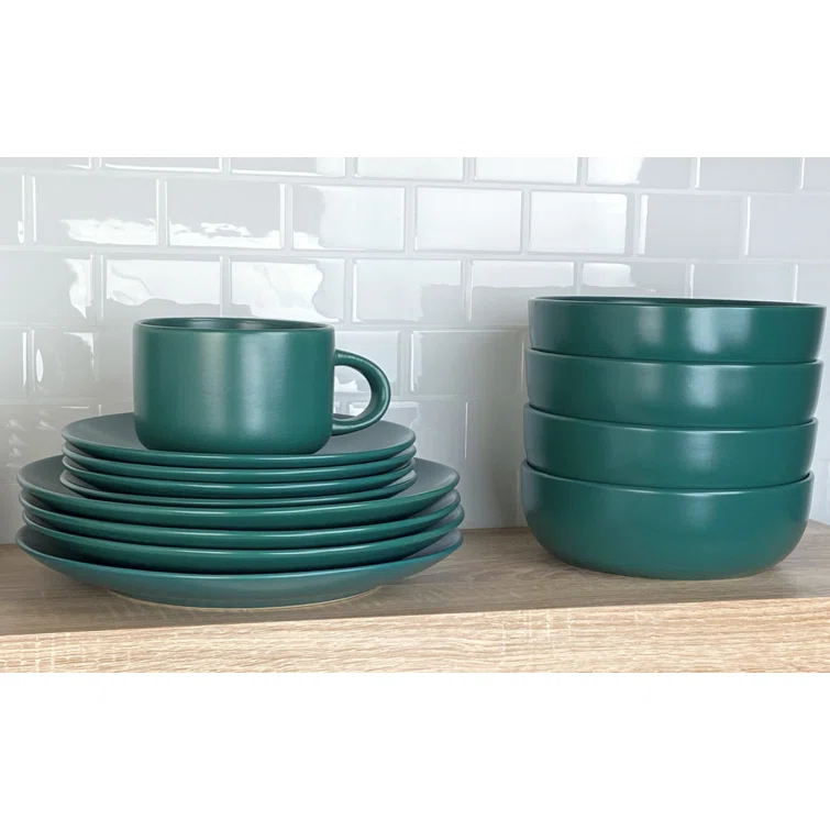 Wazee Matte 16 Piece Dinnerware Set, Service for 4